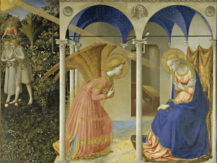 Fra Angelico: Angyali üdvözlet (1430–1432) Prado, Madrid